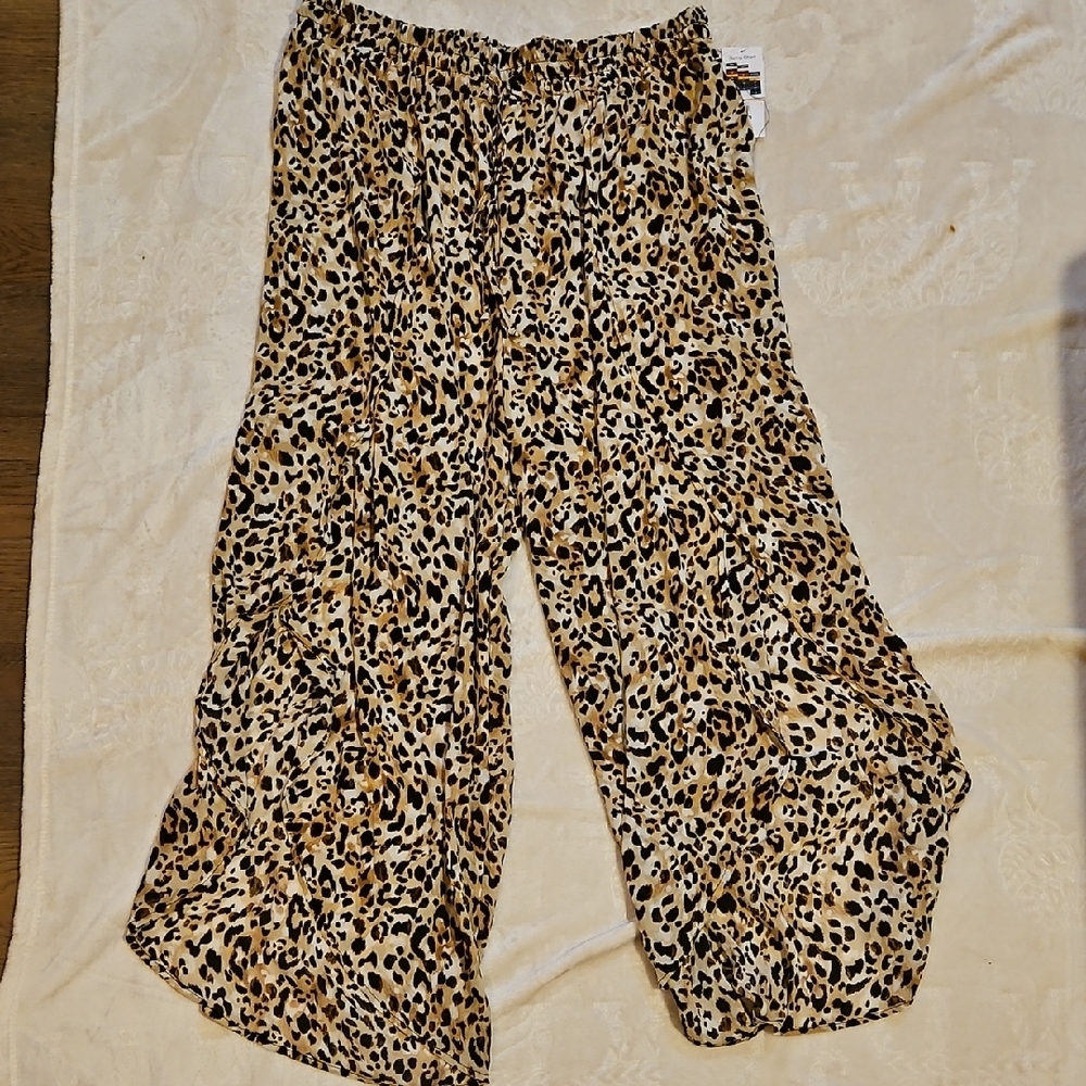 Time and Tru Leopard Print Swim Coverup Pants